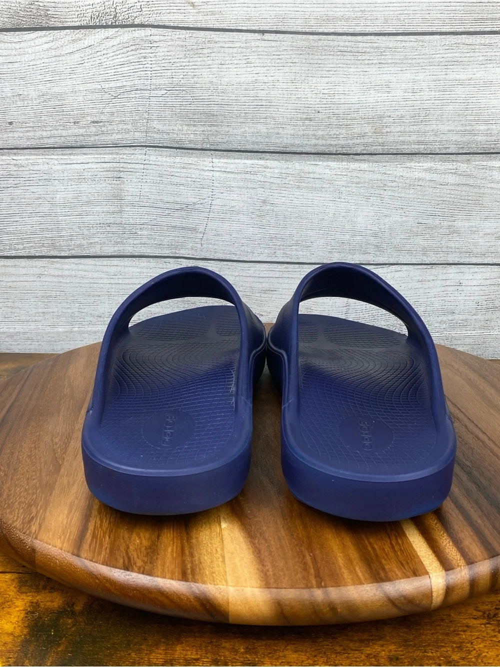 OOFOS OOahh Slide Sandals Comfort Recovery Navy Blue Men’s Shoe Size 14